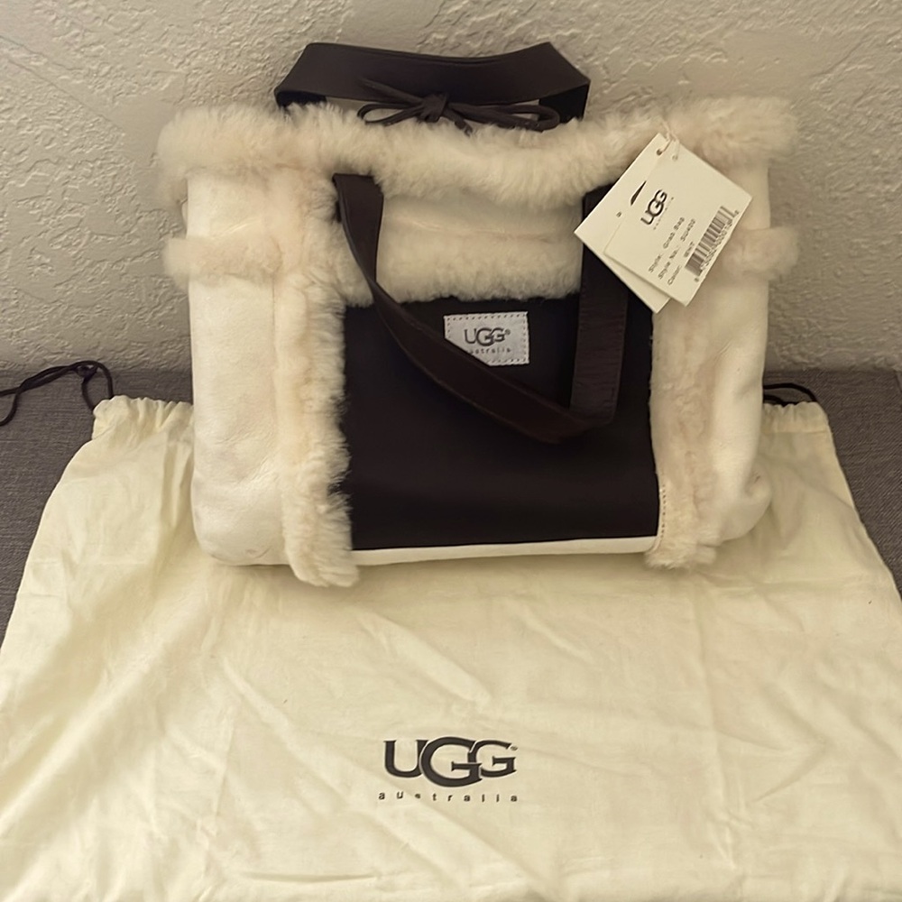 Ugg Shearling trim suede handbag - Picture 3 of 4